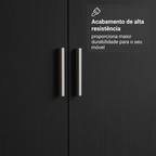 Armário Organizador com Sapateira Madesa 1650 com 2 Portas 4 Prateleiras Preto PO