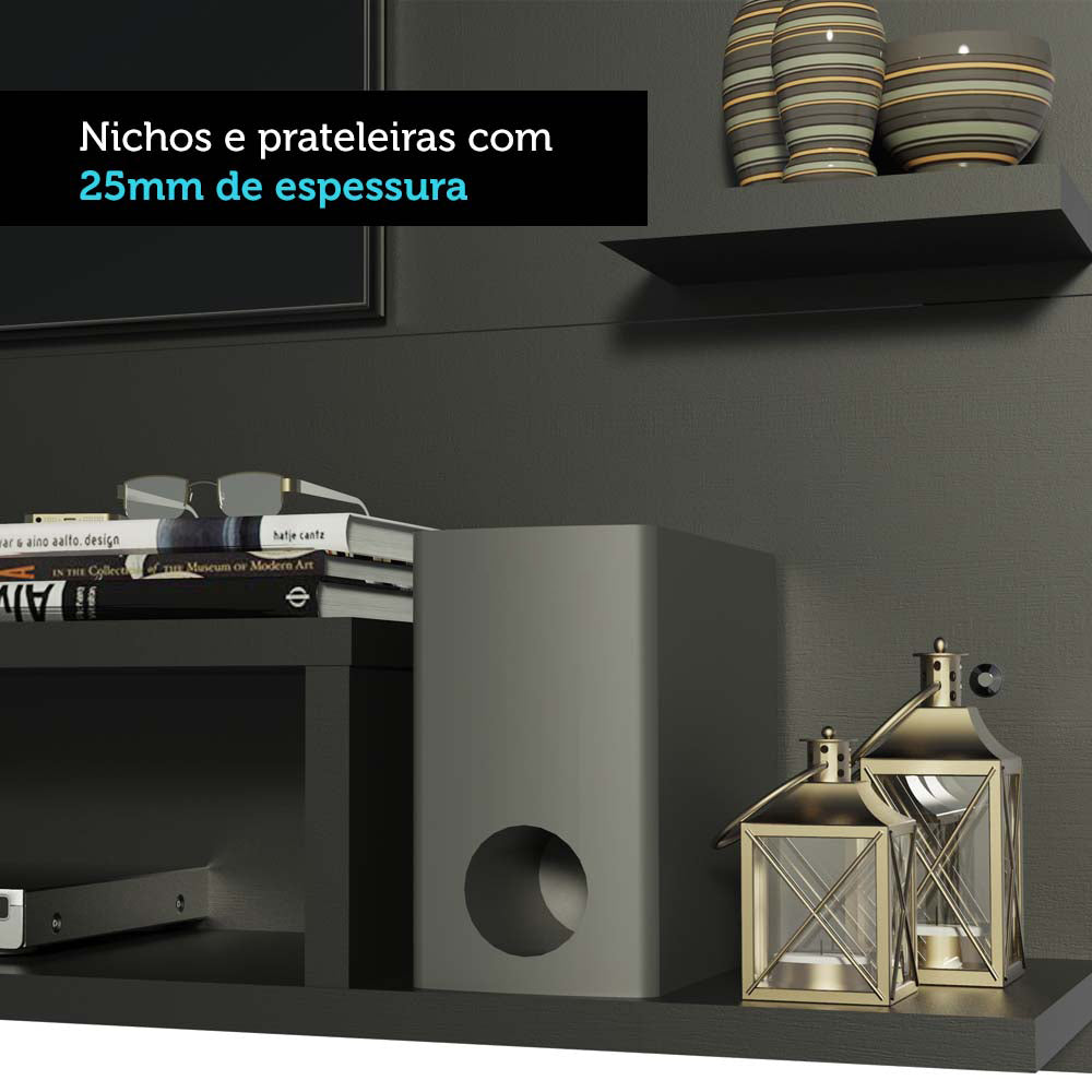 Painel para TV até 60 Polegadas Madesa Alfa Preto