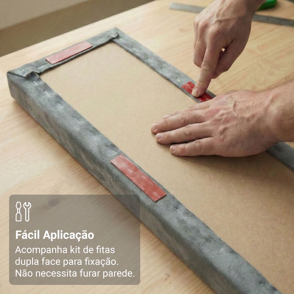 Cabeceira Estofada Modular Kit 6 Peças para Camas de Solteiro Silver Madesa