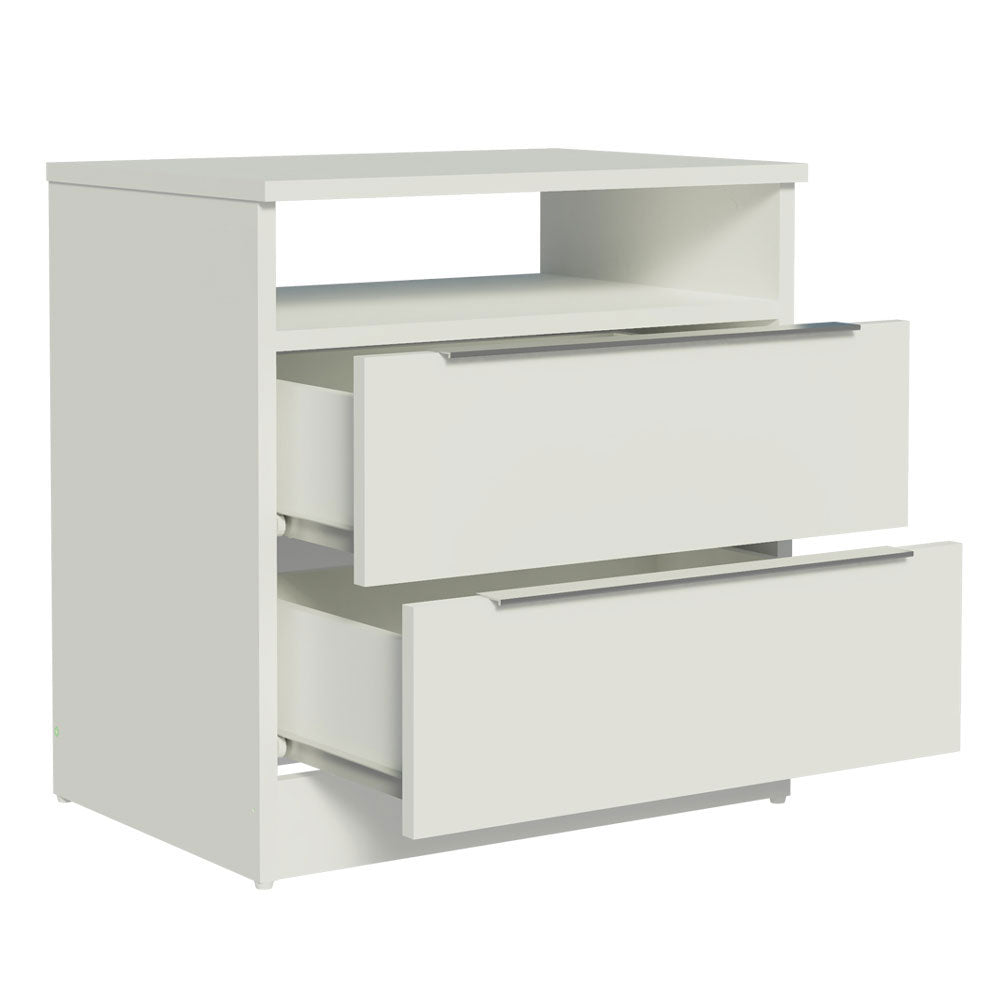 Mesa de Cabeceira Madesa 3227 com 2 Gavetas Branco