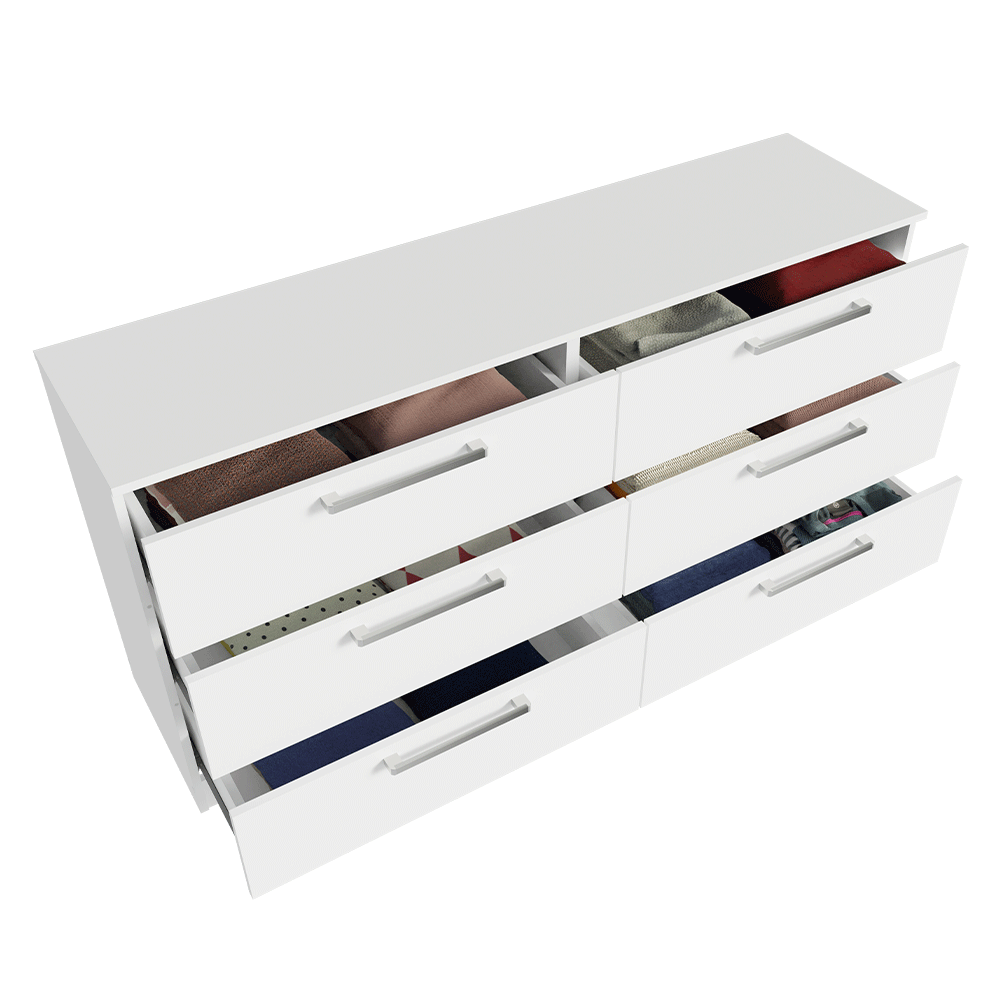 Cômoda com 6 Gavetas Branco Laura Madesa