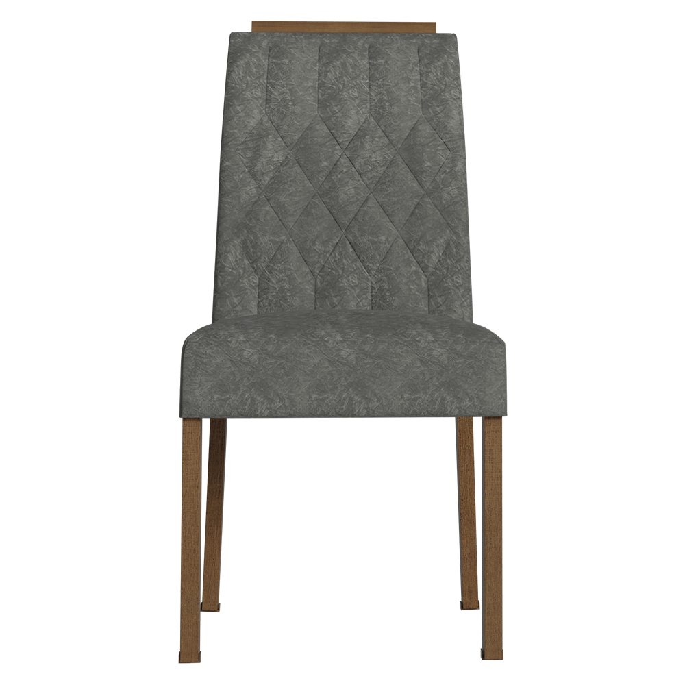 Kit 4 Cadeiras de Jantar 4256 com Espaldar Rustic/Silver Madesa