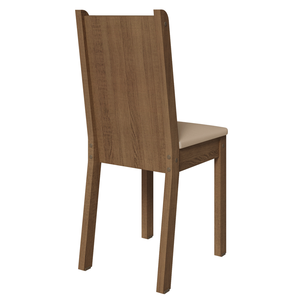 Kit 4 Cadeiras 4290 Madesa Rustic/Sintético Bege