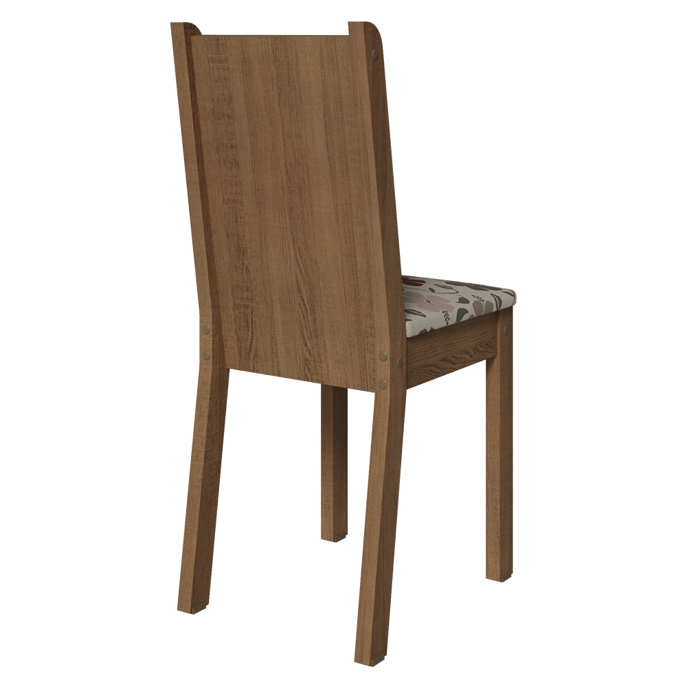 Kit 6 Cadeiras 4290 Madesa Rustic/Hibiscos