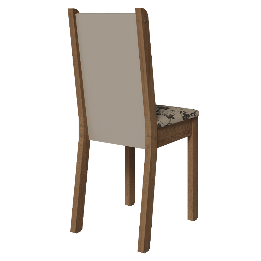 Kit 4 Cadeiras 4291 Madesa Rustic/Crema/Bege Marrom