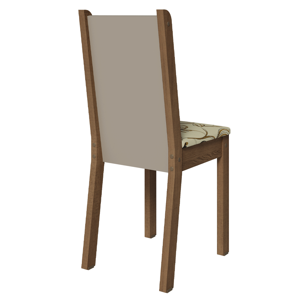 Kit 6 Cadeiras de Jantar 4291 Rustic/Crema/Lírio Bege Madesa