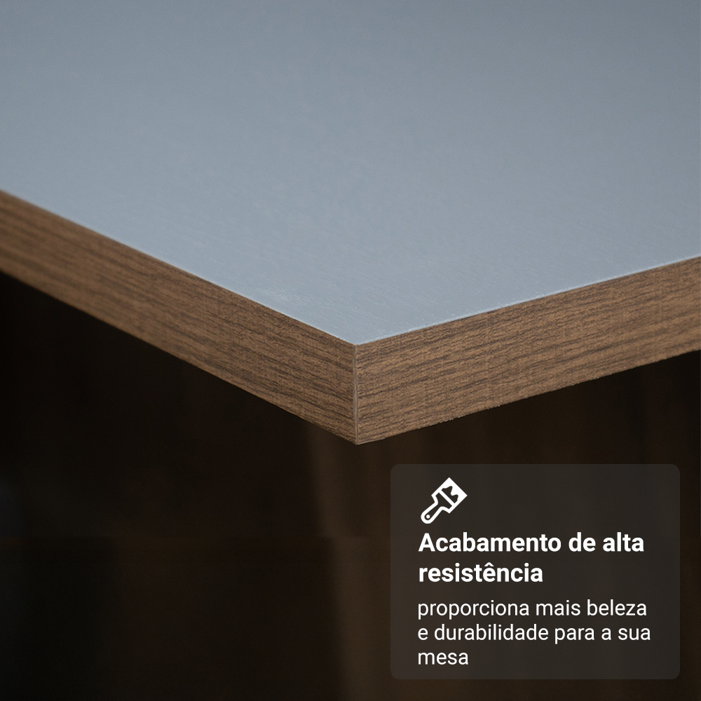 Mesa de Jantar Retangular Tampo de Madeira Rustic/Cinza 5275 Madesa