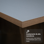 Mesa de Jantar Retangular Tampo de Madeira Rustic/Cinza 5275 Madesa