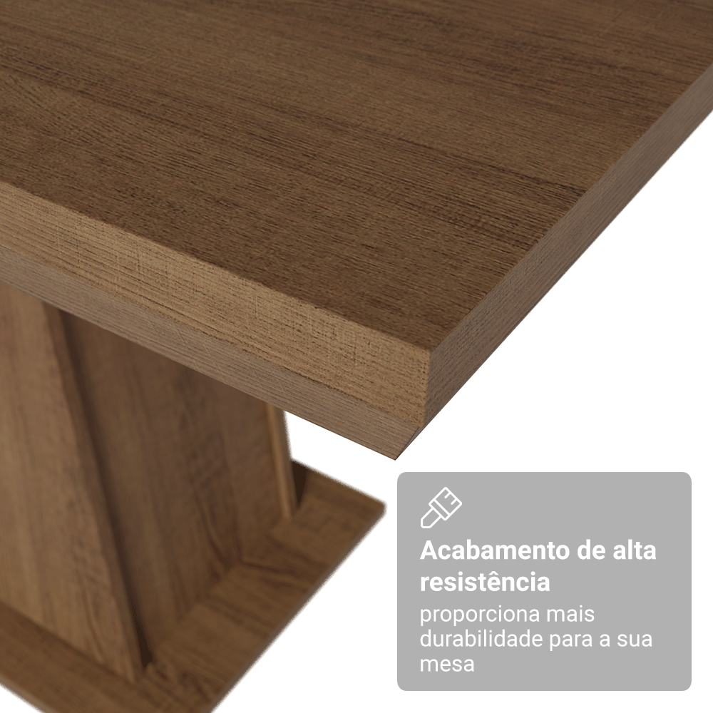 Mesa de Jantar Retangular Tampo com Moldura Rustic 5364 Madesa