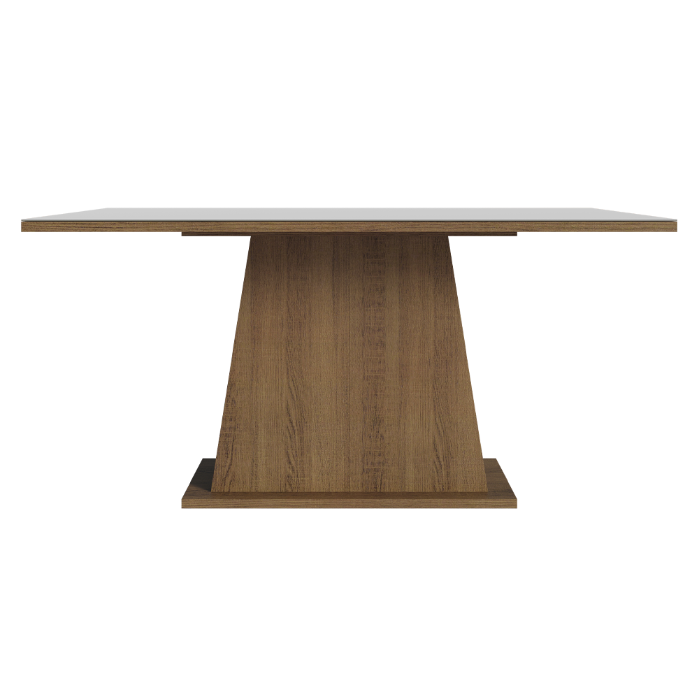 Mesa de Jantar Madesa Retangular Tampo de Vidro 5364 Rustic/Branco