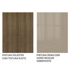 Mesa de Jantar Madesa Retangular Tampo de Vidro 5364 Rustic/Crema