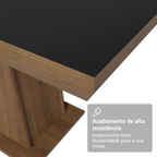 Mesa de Jantar Retangular Tampo com Moldura Rustic/Preto 5364 Madesa