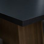 Mesa de Jantar Retangular com Tampo de Madeira Rustic/Preto 5372 Madesa