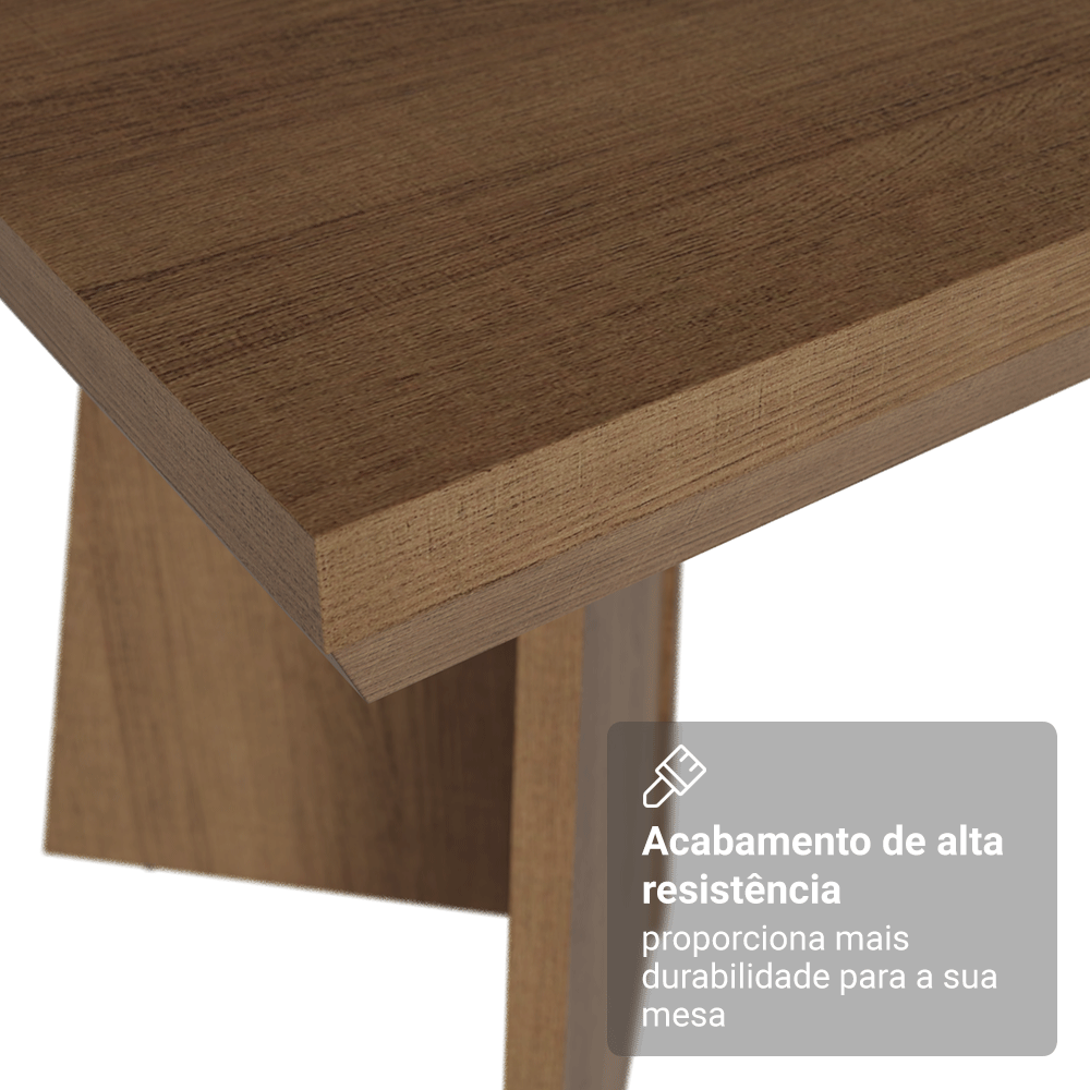 Mesa de Jantar Retangular Tampo com Moldura Rustic 5389 Madesa