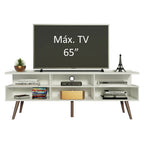 Rack para TV até 65 Polegadas Madesa Londres com Pés Retro Branco