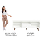 Rack para TV até 75 Polegadas Lille Madesa 180 cm 1 Porta Branco