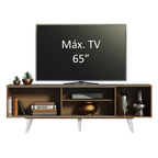 Rack Madesa Dubai para TV até 65 Polegadas com Pés Rustic/Branco 5Z09