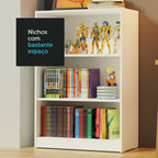 Estante Livreiro Madesa 6907 com 3 Nichos Branco