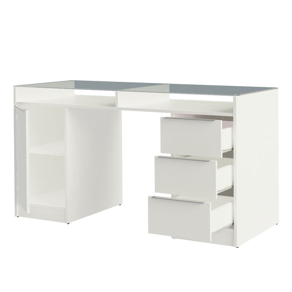 Escrivaninha 1 Porta e 3 Gavetas Madesa Chicago Branco