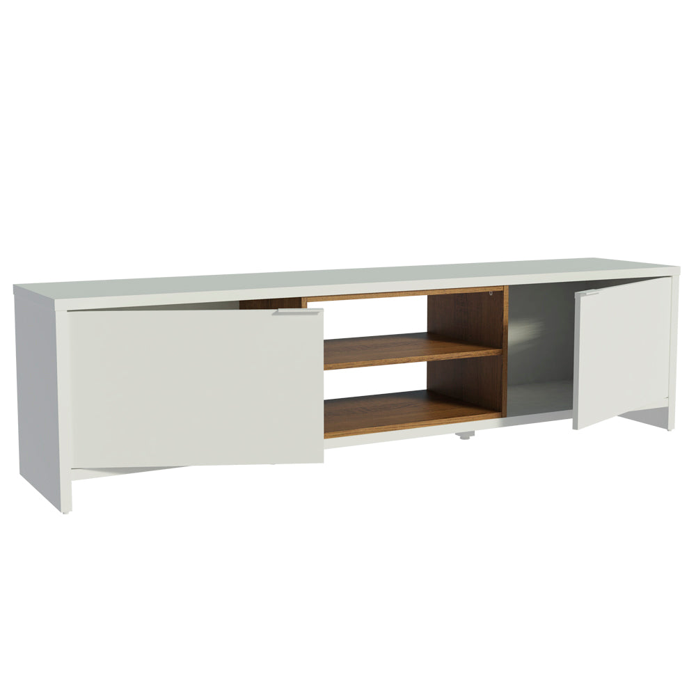 Rack para TV até 75 Polegadas Madesa Metz 180 cm 2 Portas Branco/Rustic
