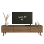 Rack para TV até 75 Polegadas 180 cm 2 Portas 1 Gaveta Rustic Dune Madesa