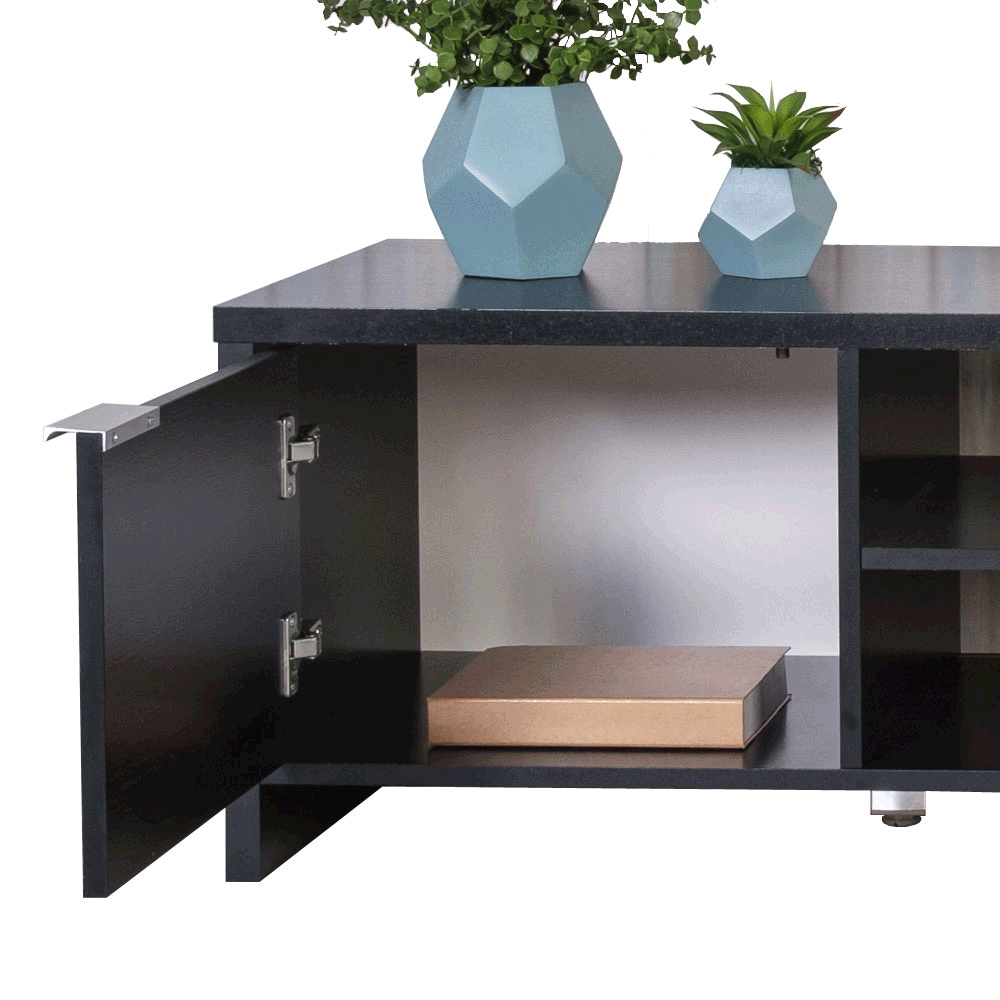 Rack para TV até 65 Polegadas Madesa 6918 com 2 Portas Preto PO