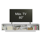 Rack Suspenso para TV até 80 Polegadas 218 cm 2 Portas Branco/Crema Agata Madesa