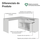 Escrivaninha de Canto Branco Roma Madesa
