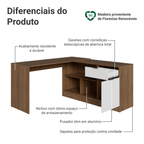 Escrivaninha de Canto Rustic/Branco Roma Madesa