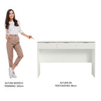 Penteadeira Madesa Camarim Carly com 3 Gavetas (Sem Painel) Branco