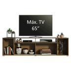 Rack para TV até 65 Polegadas Madesa Cancun Rustic/Branco