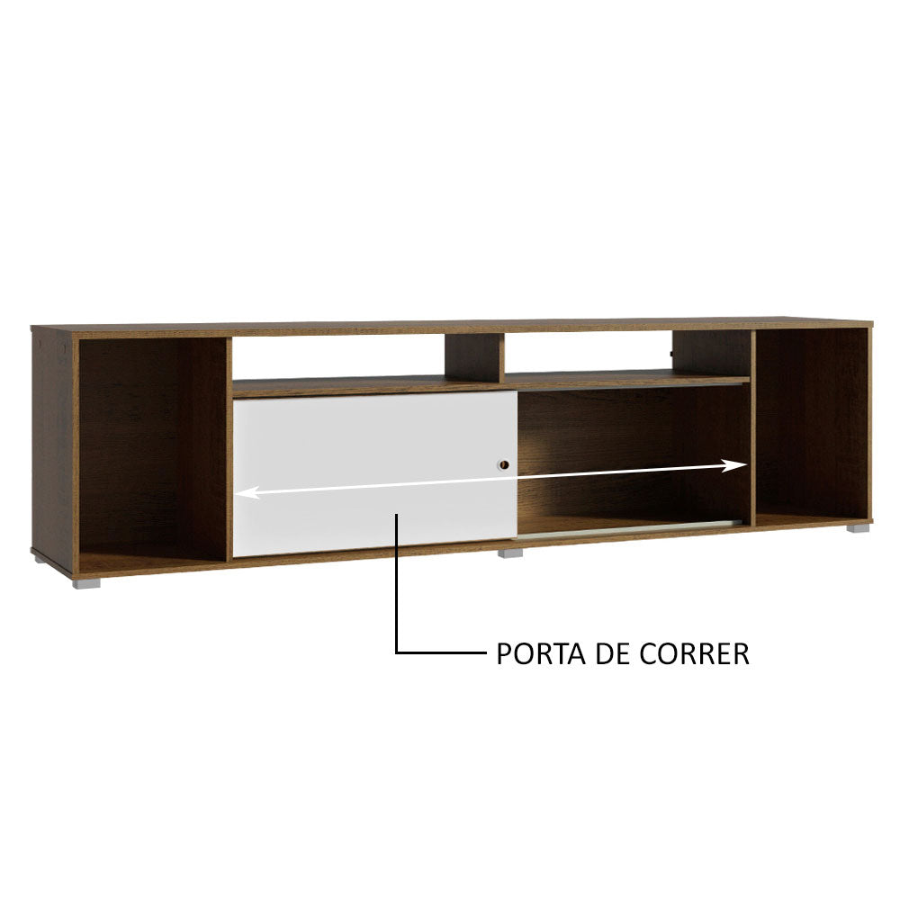Rack para TV até 65 Polegadas Madesa Cancun Rustic/Branco