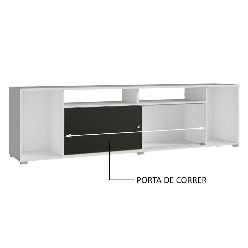 Rack para TV até 65 Polegadas Madesa Cancun Branco/Preto