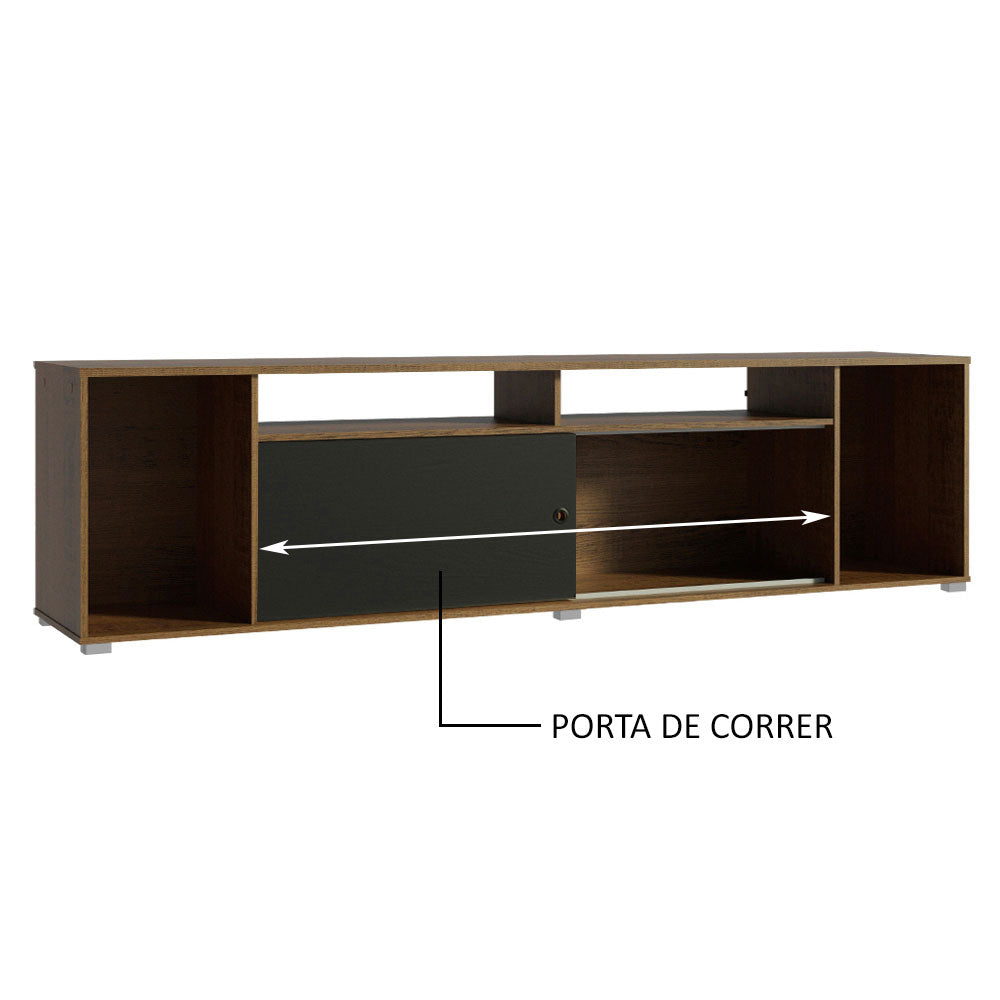 Rack para TV até 65 Polegadas Madesa Cancun Rustic/Preto