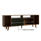 Rack para TV até 65 Polegadas Madesa Cancun com Pés Rustic/Preto 7K5Z