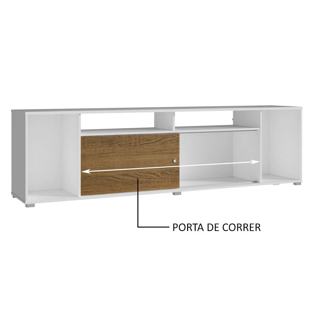Rack para TV até 65 Polegadas Madesa Cancun Branco/Rustic
