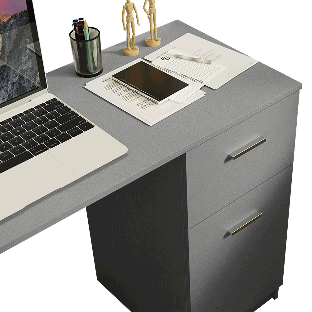 Escrivaninha para Notbook Madesa 9406 com 1 Gaveta e 1 Porta Cinza PO