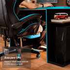 Mesa para Computador Gamer Madesa 9409 Preto/Azul