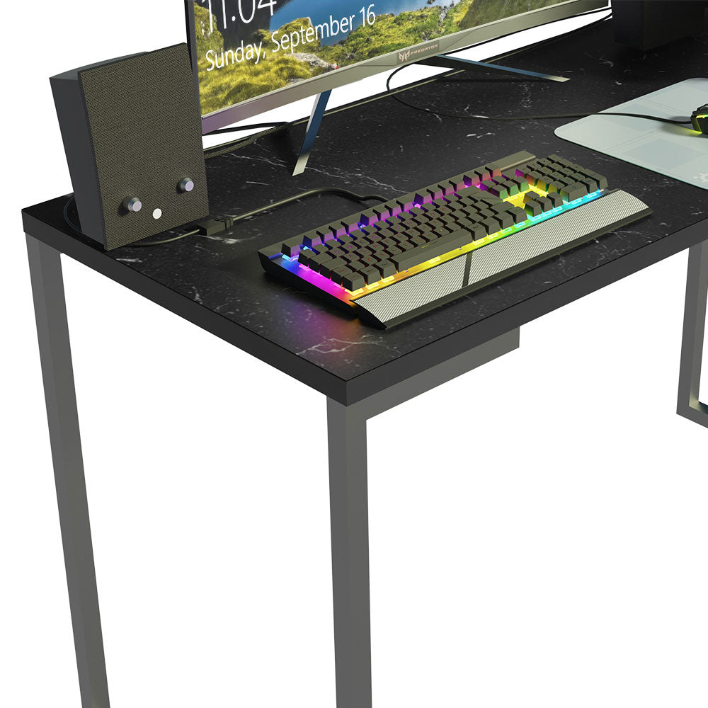 Mesa de Escritório Industrial Preta 120cm Nero Marquina Madesa