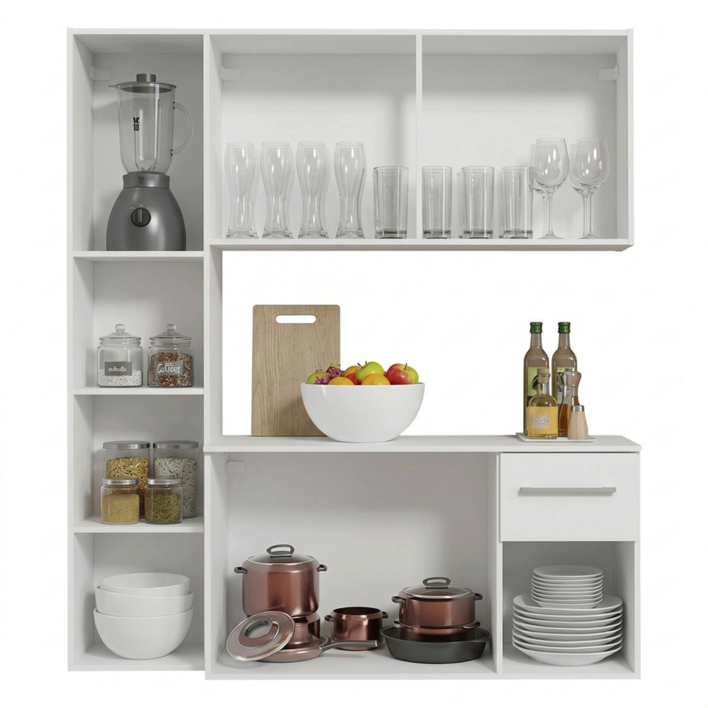Armário de Cozinha Compacta 120cm Branco Easy Madesa