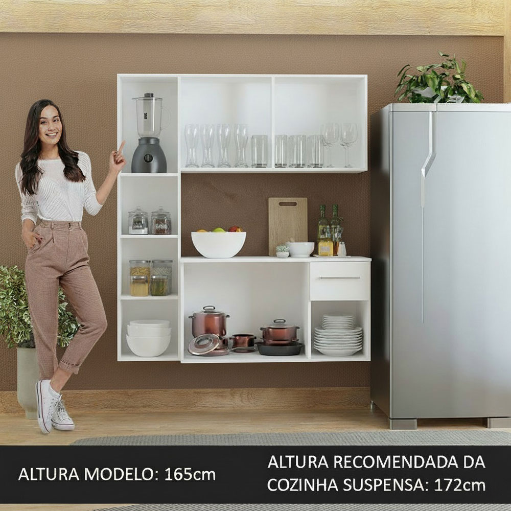 Armário de Cozinha Compacta 120cm Branco Easy Madesa