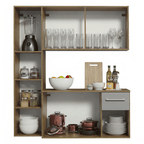 Armário de Cozinha Compacta 120cm Rustic/Cinza Easy Madesa