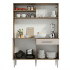 Armário de Cozinha Compacta 120cm Rustic/Crema Life Madesa