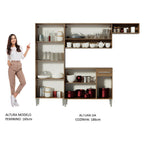 Armário de Cozinha Compacta Rustic/Branco Emilly Top Madesa