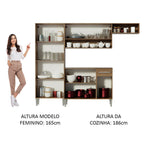 Armário de Cozinha Compacta Rustic/Cinza Emilly Top Madesa