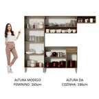 Armário de Cozinha Compacta Rustic/Cinza Emilly Top Madesa