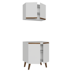 Kit de Cozinha com Armário Aéreo e Balcão 70 cm Branco Pieta Madesa