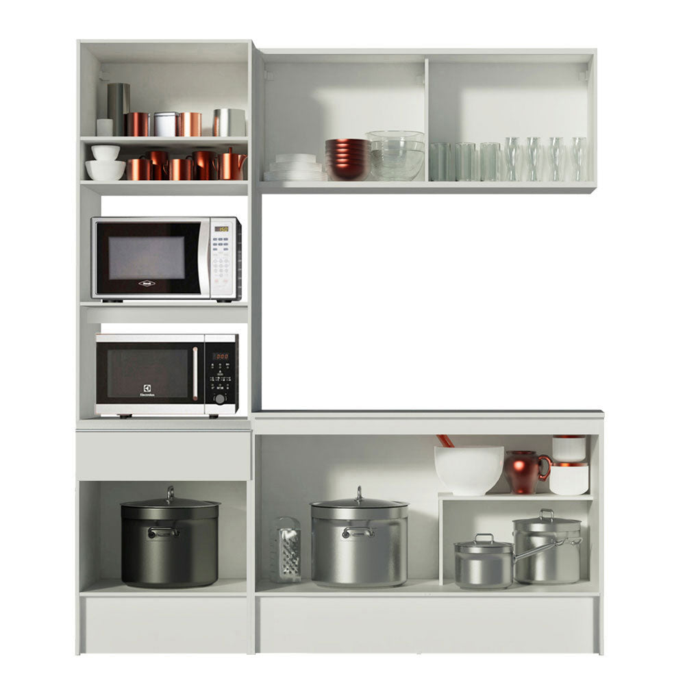 Armário de Cozinha Compacta 180cm Branco Topazio Madesa 86