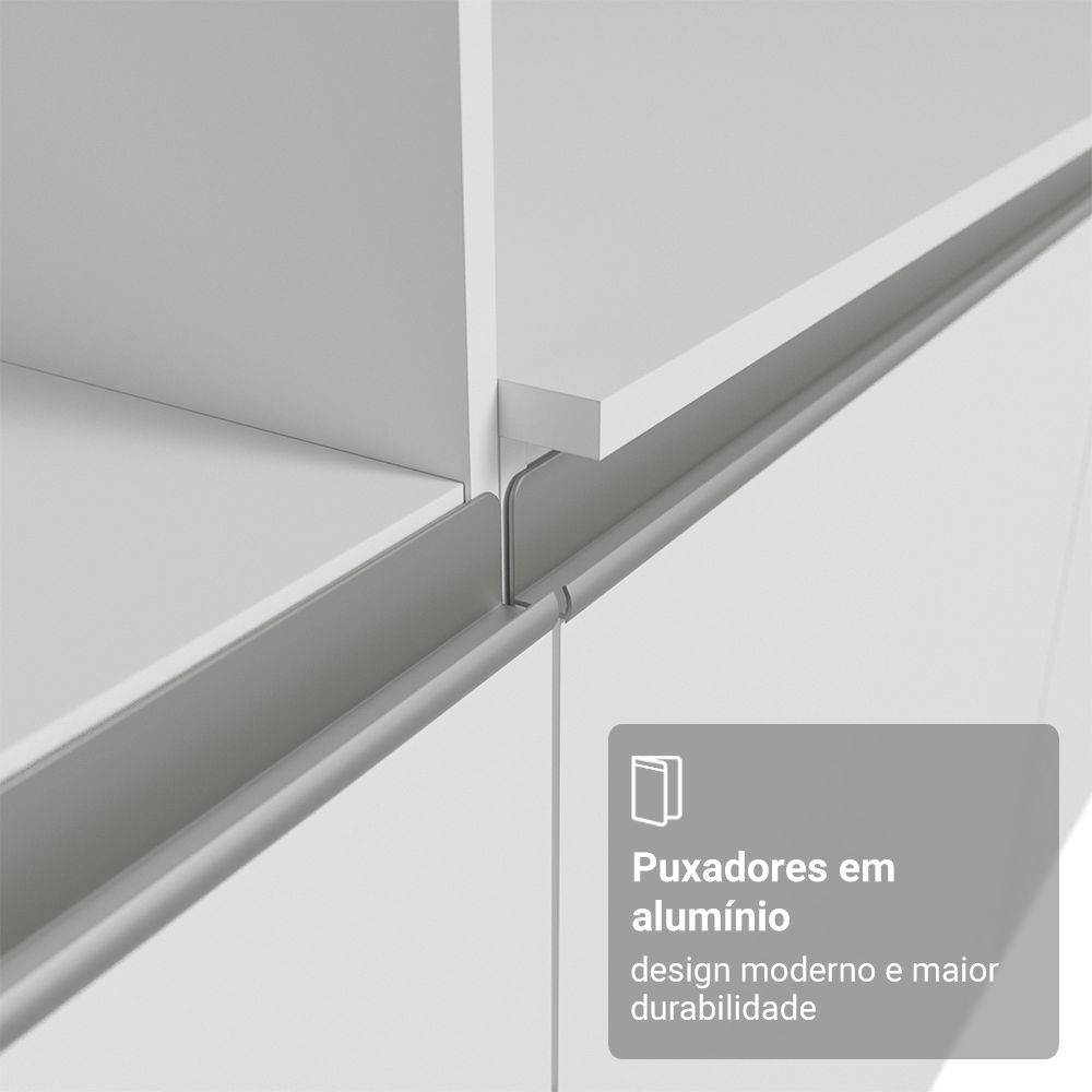 Armário de Cozinha Completa 240cm Branco Topazio Madesa