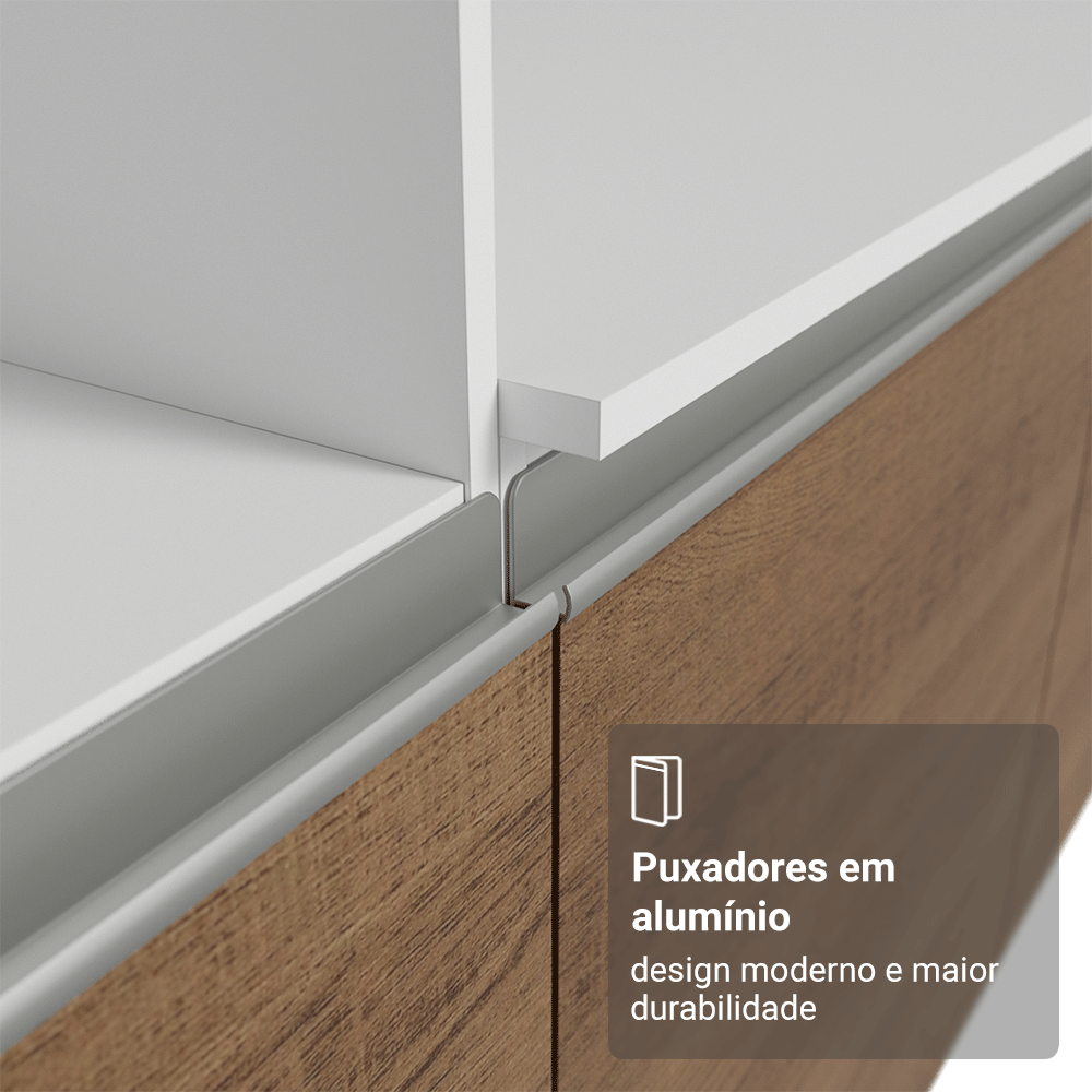 Armário de Cozinha Completa 240cm Branco/Rustic Diamante Madesa